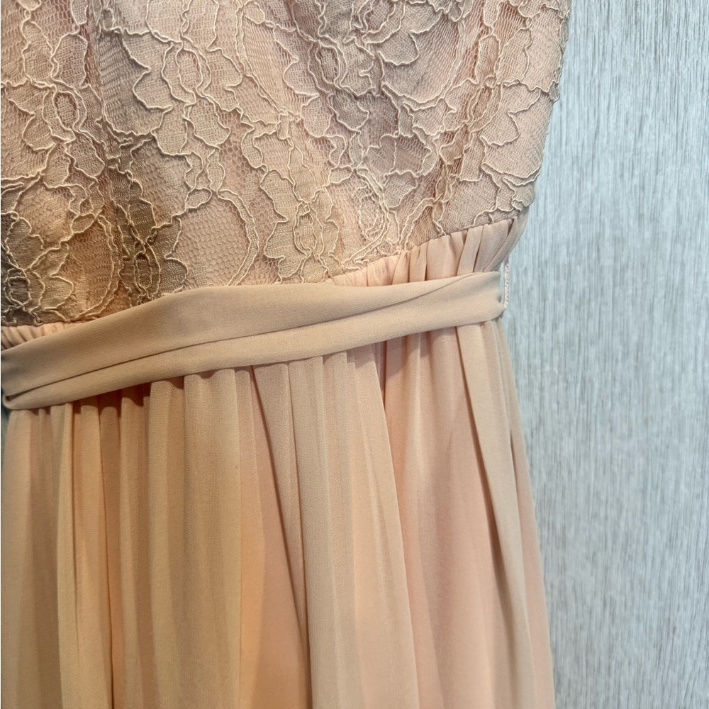 Bill Levkoff pink lace and chiffon sweetheart neck strapless dress size 8 - Picture 5 of 5